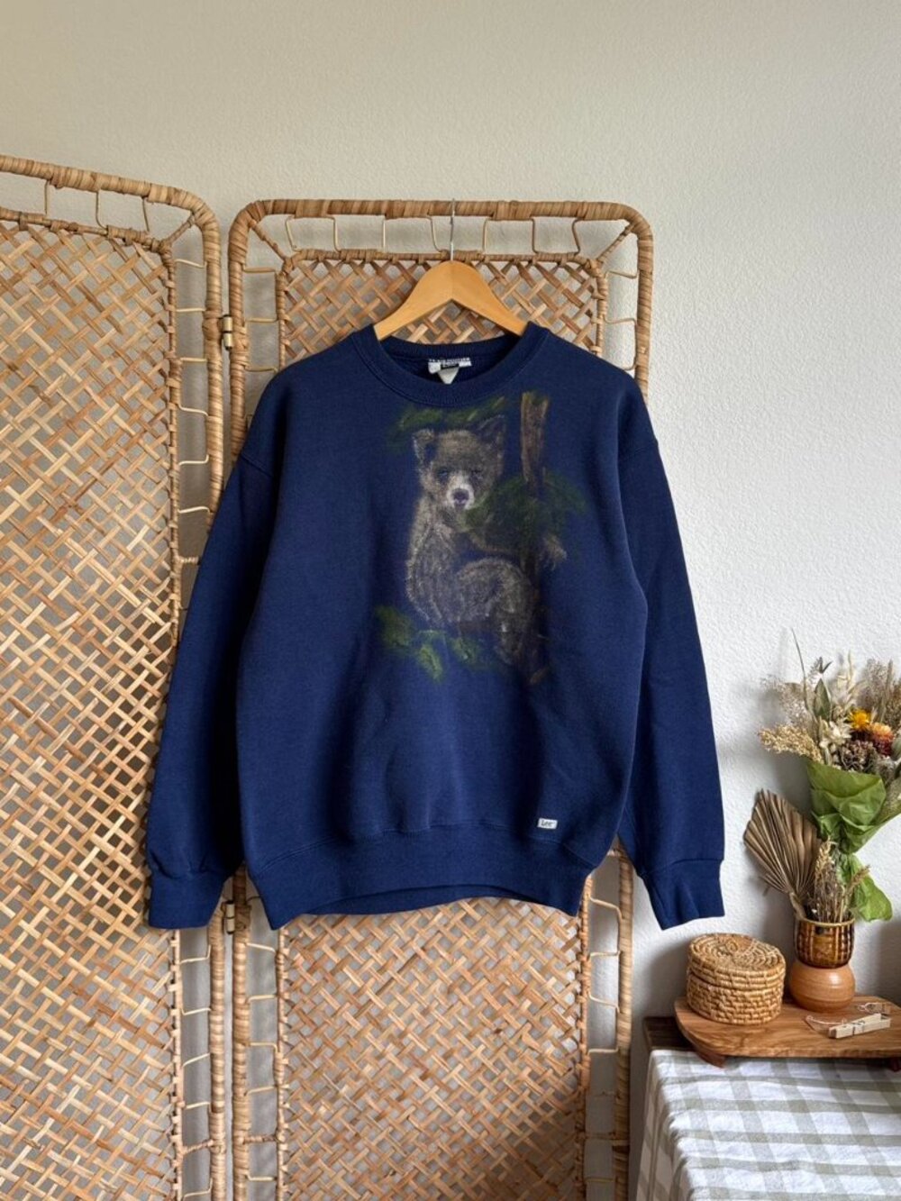 Vintage Lee Bear in Tree Graphic Crew Large